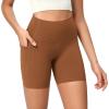 imageODODOS ODCLOUD Womens High Waist Lounge Yoga Shorts with Pockets 4quot6quot8quot10quot Buttery Soft Biker ShortsCaramel