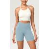 imageODODOS ODCLOUD Womens High Waist Lounge Yoga Shorts with Pockets 4quot6quot8quot10quot Buttery Soft Biker ShortsChambray