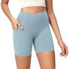 imageODODOS ODCLOUD Womens High Waist Lounge Yoga Shorts with Pockets 4quot6quot8quot10quot Buttery Soft Biker ShortsChambray