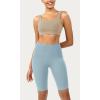 imageODODOS ODCLOUD Womens High Waist Lounge Yoga Shorts with Pockets 4quot6quot8quot10quot Buttery Soft Biker ShortsChambray