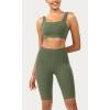 imageODODOS ODCLOUD Womens High Waist Lounge Yoga Shorts with Pockets 4quot6quot8quot10quot Buttery Soft Biker ShortsDark Olive