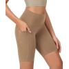 imageODODOS ODCLOUD Womens High Waist Lounge Yoga Shorts with Pockets 4quot6quot8quot10quot Buttery Soft Biker ShortsLight Brown