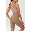 imageODODOS ODCLOUD Womens High Waist Lounge Yoga Shorts with Pockets 4quot6quot8quot10quot Buttery Soft Biker ShortsLight Brown