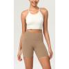 imageODODOS ODCLOUD Womens High Waist Lounge Yoga Shorts with Pockets 4quot6quot8quot10quot Buttery Soft Biker ShortsLight Brown