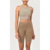 imageODODOS ODCLOUD Womens High Waist Lounge Yoga Shorts with Pockets 4quot6quot8quot10quot Buttery Soft Biker ShortsLight Brown