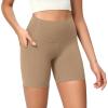 imageODODOS ODCLOUD Womens High Waist Lounge Yoga Shorts with Pockets 4quot6quot8quot10quot Buttery Soft Biker ShortsLight Brown