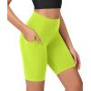 imageODODOS ODCLOUD Womens High Waist Lounge Yoga Shorts with Pockets 4quot6quot8quot10quot Buttery Soft Biker ShortsNeon Green