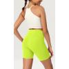 imageODODOS ODCLOUD Womens High Waist Lounge Yoga Shorts with Pockets 4quot6quot8quot10quot Buttery Soft Biker ShortsNeon Green