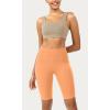 imageODODOS ODCLOUD Womens High Waist Lounge Yoga Shorts with Pockets 4quot6quot8quot10quot Buttery Soft Biker ShortsNeon Orange