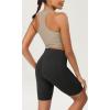imageODODOS ODCLOUD Womens High Waist Lounge Yoga Shorts with Pockets 4quot6quot8quot10quot Buttery Soft Biker ShortsOnyx Black Grey