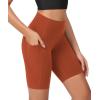 imageODODOS ODCLOUD Womens High Waist Lounge Yoga Shorts with Pockets 4quot6quot8quot10quot Buttery Soft Biker ShortsOrange Rust