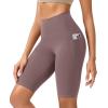 imageODODOS ODCLOUD Womens High Waist Lounge Yoga Shorts with Pockets 4quot6quot8quot10quot Buttery Soft Biker ShortsPurple Taupe