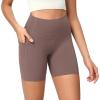 imageODODOS ODCLOUD Womens High Waist Lounge Yoga Shorts with Pockets 4quot6quot8quot10quot Buttery Soft Biker ShortsPurple Taupe