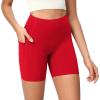 imageODODOS ODCLOUD Womens High Waist Lounge Yoga Shorts with Pockets 4quot6quot8quot10quot Buttery Soft Biker ShortsRed