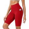 imageODODOS ODCLOUD Womens High Waist Lounge Yoga Shorts with Pockets 4quot6quot8quot10quot Buttery Soft Biker ShortsRed