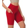imageODODOS ODCLOUD Womens High Waist Lounge Yoga Shorts with Pockets 4quot6quot8quot10quot Buttery Soft Biker ShortsRed
