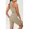 imageODODOS ODCLOUD Womens High Waist Lounge Yoga Shorts with Pockets 4quot6quot8quot10quot Buttery Soft Biker ShortsShaker Beige
