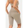 imageODODOS ODCLOUD Womens High Waist Lounge Yoga Shorts with Pockets 4quot6quot8quot10quot Buttery Soft Biker ShortsShaker Beige