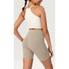 imageODODOS ODCLOUD Womens High Waist Lounge Yoga Shorts with Pockets 4quot6quot8quot10quot Buttery Soft Biker ShortsShaker Beige