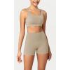 imageODODOS ODCLOUD Womens High Waist Lounge Yoga Shorts with Pockets 4quot6quot8quot10quot Buttery Soft Biker ShortsShaker Beige