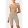 imageODODOS ODCLOUD Womens High Waist Lounge Yoga Shorts with Pockets 4quot6quot8quot10quot Buttery Soft Biker ShortsShaker Beige