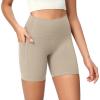 imageODODOS ODCLOUD Womens High Waist Lounge Yoga Shorts with Pockets 4quot6quot8quot10quot Buttery Soft Biker ShortsShaker Beige