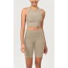 imageODODOS ODCLOUD Womens High Waist Lounge Yoga Shorts with Pockets 4quot6quot8quot10quot Buttery Soft Biker ShortsShaker Beige