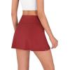 imageODODOS Womens Athletic Tennis Skorts with Pockets Builtin Shorts Golf Active Skirts for Sports Running Gym TrainingCarmine Red