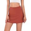 imageODODOS Womens Athletic Tennis Skorts with Pockets Builtin Shorts Golf Active Skirts for Sports Running Gym TrainingCinnamon