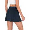 imageODODOS Womens Athletic Tennis Skorts with Pockets Builtin Shorts Golf Active Skirts for Sports Running Gym TrainingDeep Navy