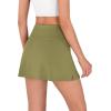 imageODODOS Womens Athletic Tennis Skorts with Pockets Builtin Shorts Golf Active Skirts for Sports Running Gym TrainingOlive