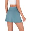 imageODODOS Womens Athletic Tennis Skorts with Pockets Builtin Shorts Golf Active Skirts for Sports Running Gym TrainingSteel Blue
