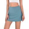 imageODODOS Womens Athletic Tennis Skorts with Pockets Builtin Shorts Golf Active Skirts for Sports Running Gym TrainingSteel Blue