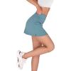 imageODODOS Womens Athletic Tennis Skorts with Pockets Builtin Shorts Golf Active Skirts for Sports Running Gym TrainingSteel Blue