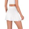 imageODODOS Womens Athletic Tennis Skorts with Pockets Builtin Shorts Golf Active Skirts for Sports Running Gym TrainingWhite