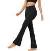 imageODODOS Cloud Feeling Ruched Flared Yoga Pants for Women High Waist Casual Bootcut Pants  30quot  32quot InseamBlack