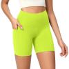 imageODODOS ODCLOUD Womens High Waist Lounge Yoga Shorts with Pockets 4quot6quot8quot10quot Buttery Soft Biker ShortsNeon Green