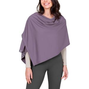 imageODODOS Cloud Feeling Customizable Snap Scarf for Women Casual Convertible Wrap Shawl Cape CardigansAsh Violet