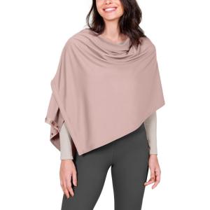 imageODODOS Cloud Feeling Customizable Snap Scarf for Women Casual Convertible Wrap Shawl Cape CardigansDusty Pink