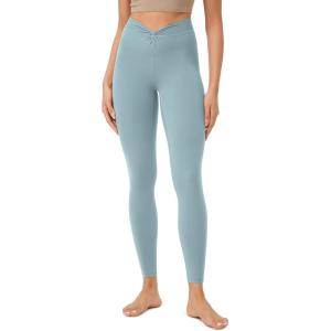 imageODODOS Cloud Feeling Twist Yoga Leggings for Women 25quot  28quot High Waist Crossover Yoga PantsChambray