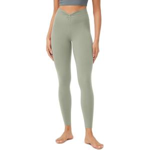 imageODODOS Cloud Feeling Twist Yoga Leggings for Women 25quot  28quot High Waist Crossover Yoga PantsLime Stone
