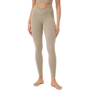 imageODODOS Cloud Feeling Twist Yoga Leggings for Women 25quot  28quot High Waist Crossover Yoga PantsShaker Beige