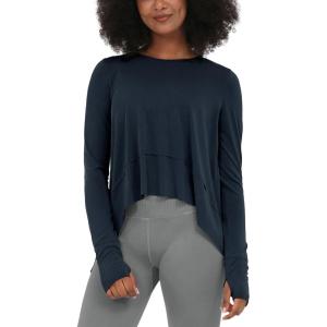 imageODODOS Long Sleeve Tee for Women with Thumb Hole Athletic Gym Workout Crop Tops Yoga ShirtsMidnight
