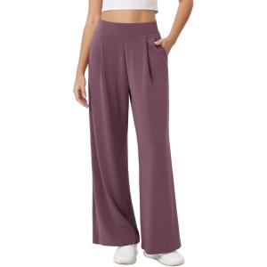 imageODODOS Modal Soft Wide Leg Pants for Women High Waist Casual Relaxed Pants with Pockets2729quot 31quot InseamTulipwood