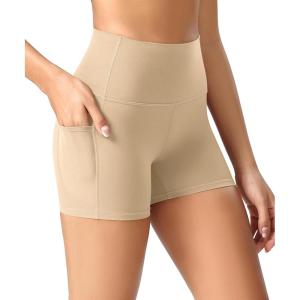 imageODODOS ODCLOUD Womens High Waist Lounge Yoga Shorts with Pockets 4quot6quot8quot10quot Buttery Soft Biker ShortsBeige