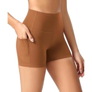 imageODODOS ODCLOUD Womens High Waist Lounge Yoga Shorts with Pockets 4quot6quot8quot10quot Buttery Soft Biker ShortsCaramel
