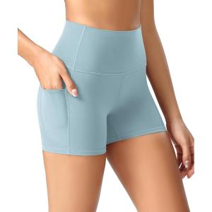 imageODODOS ODCLOUD Womens High Waist Lounge Yoga Shorts with Pockets 4quot6quot8quot10quot Buttery Soft Biker ShortsChambray