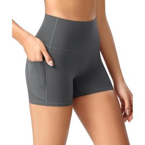 imageODODOS ODCLOUD Womens High Waist Lounge Yoga Shorts with Pockets 4quot6quot8quot10quot Buttery Soft Biker ShortsCharcoal