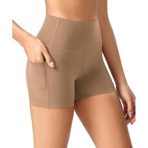 imageODODOS ODCLOUD Womens High Waist Lounge Yoga Shorts with Pockets 4quot6quot8quot10quot Buttery Soft Biker ShortsLight Brown