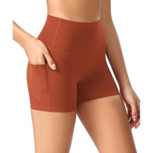 imageODODOS ODCLOUD Womens High Waist Lounge Yoga Shorts with Pockets 4quot6quot8quot10quot Buttery Soft Biker ShortsOrange Rust
